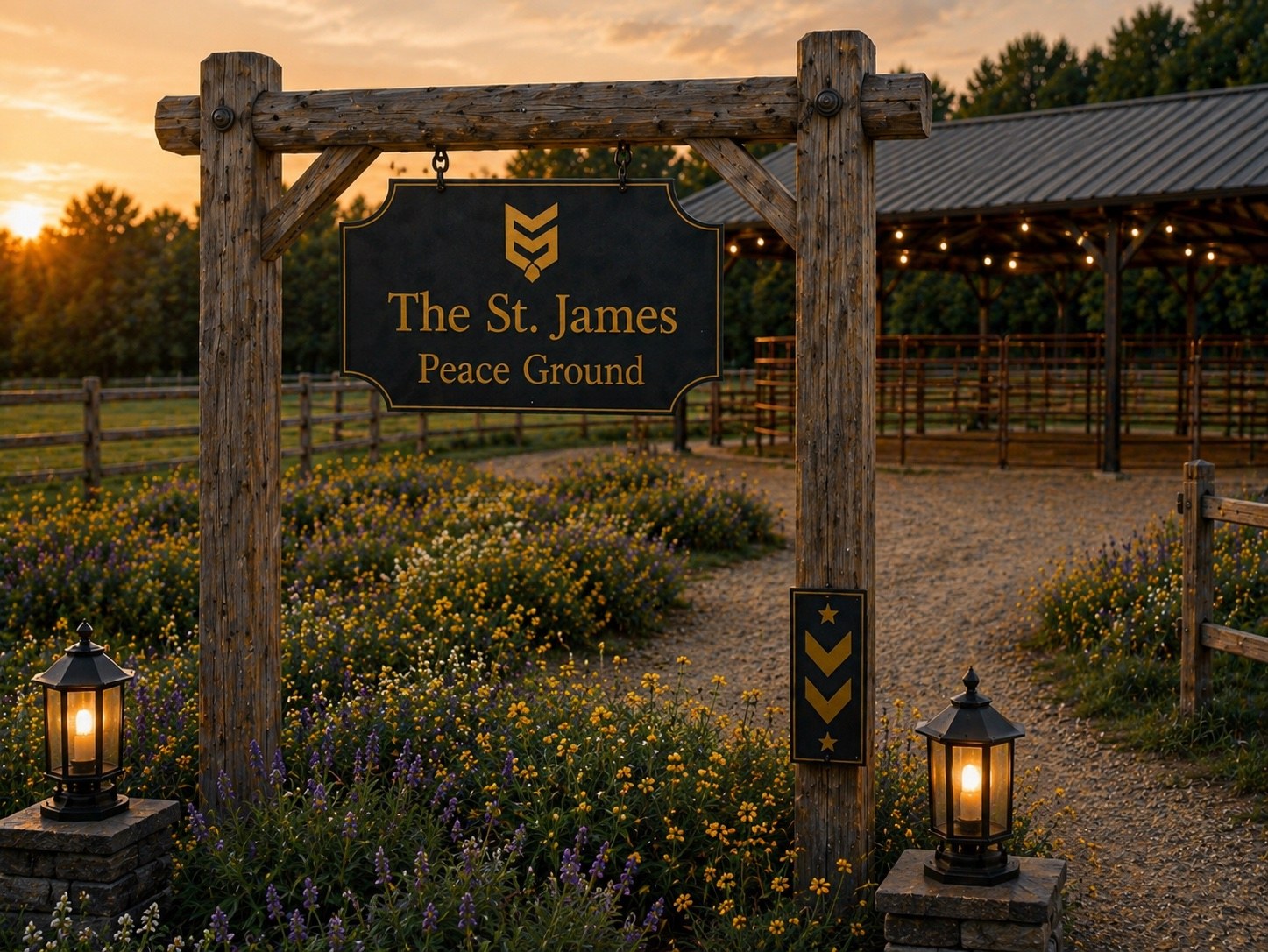 Entry gate and signage for The St. James Peace Ground